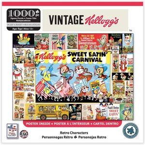 New🌟Kellogg's Vintage Cereal Boxes 1000 pc Jigsaw Piece Retro Characters
